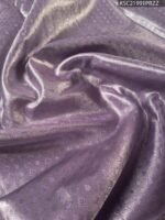 Green and Lavender Tissue Saree with Floral Motifs and Rich Zari Border - Image 4