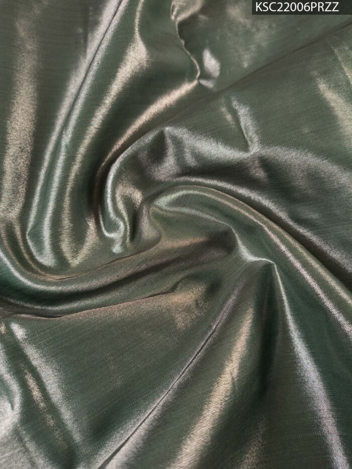 Pink and Green Coloured Tissue Silk Saree with Rich Floral Brocade Weaves and Zari Woven Border - Image 4