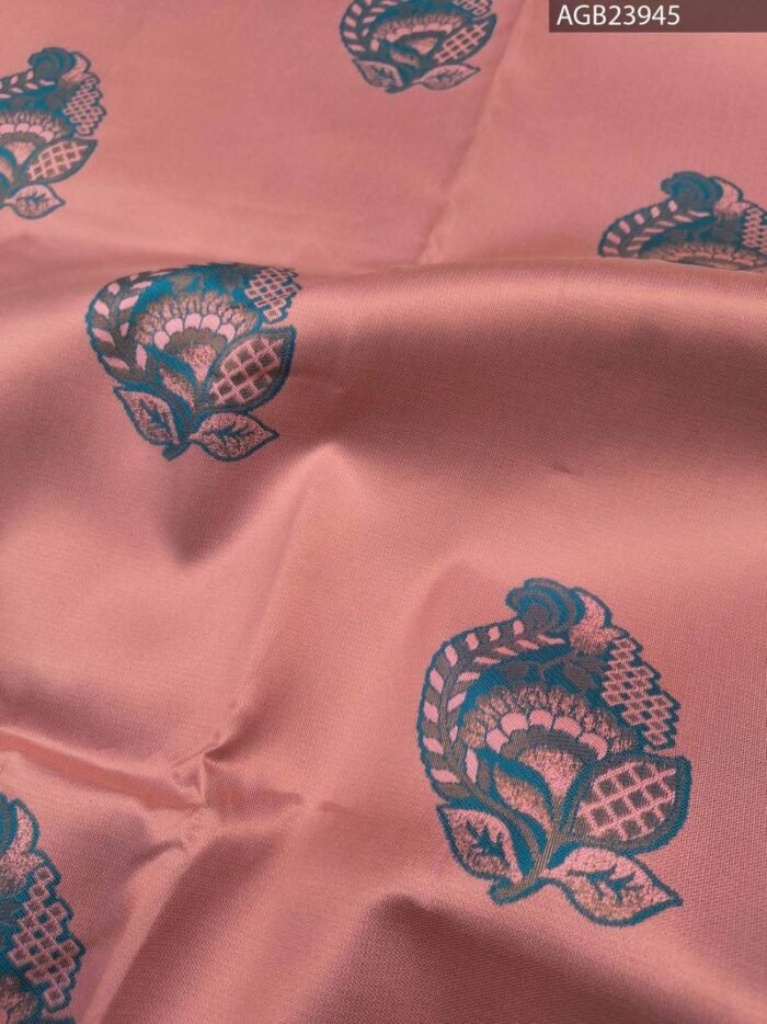 Pink and Blue Semi Soft Silk Fancy Saree with Intricate Design - Image 2