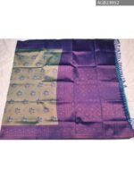 Elegant Blue and Green Fancy Saree with Beautiful Floral Motifs and Rich Border Design - Image 5