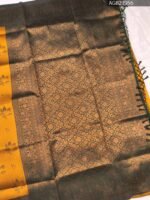 Golden Yellow Fancy Saree with Green Border and Intricate Motifs - Image 3