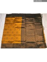 Golden Yellow Fancy Saree with Green Border and Intricate Motifs - Image 5