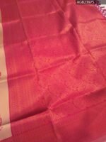 Peach and Red Fancy Saree with Beautiful Embroidery and Rich Border - Image 3