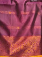 Golden and Maroon Semi Soft Silk Fancy Saree with Floral Motifs and Intricate Border - Image 4