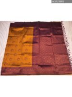 Golden and Maroon Semi Soft Silk Fancy Saree with Floral Motifs and Intricate Border - Image 5