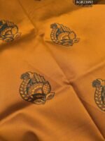 Golden and Green Semi Soft Silk Fancy Saree with Traditional Motifs and Elegant Border - Image 2