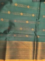 Golden and Green Semi Soft Silk Fancy Saree with Traditional Motifs and Elegant Border - Image 4