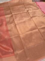 Peach Semi Soft Silk Fancy Saree with Floral Pattern and Rich Border - Image 2
