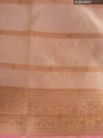 Peach Semi Soft Silk Fancy Saree with Floral Pattern and Rich Border - Image 3