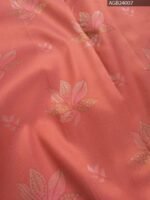 Peach Semi Soft Silk Fancy Saree with Floral Pattern and Rich Border - Image 4