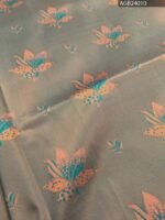 Gray and Orange Semi Soft Silk Fancy Saree with Floral Motifs and Rich Pallu - Image 2