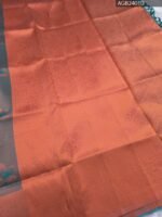 Gray and Orange Semi Soft Silk Fancy Saree with Floral Motifs and Rich Pallu - Image 3