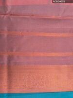 Gray and Orange Semi Soft Silk Fancy Saree with Floral Motifs and Rich Pallu - Image 4