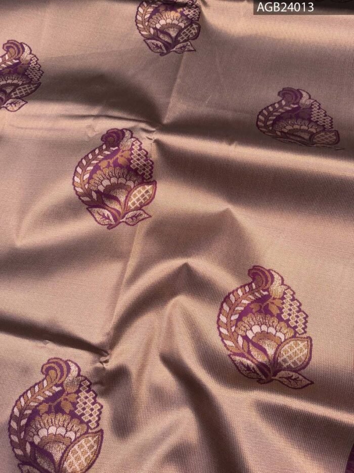 Beige and Maroon Semi Soft Silk Fancy Saree with Fish Motifs and Rich Border - Image 2