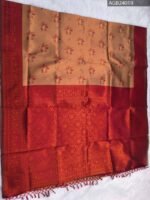 Orange and Red Printed Fancy Saree with Rich Border and Floral Pallu - Image 5