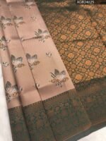 Brown and Beige Floral Pattern Fancy Saree with Rich Pallu and Ornate Border