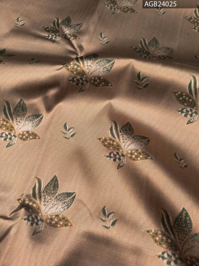 Brown and Beige Floral Pattern Fancy Saree with Rich Pallu and Ornate Border - Image 2