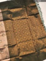 Brown and Beige Floral Pattern Fancy Saree with Rich Pallu and Ornate Border - Image 3