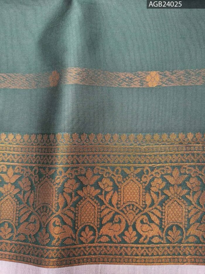 Brown and Beige Floral Pattern Fancy Saree with Rich Pallu and Ornate Border - Image 4