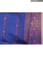 Peach and Purple Floral Pallu Semi Soft Silk Fancy Saree with Intricate Border - Image 4