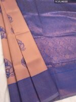 Peach and Purple Semi Soft Silk Fancy Saree with Beautiful Pallu and Border Design