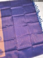 Peach and Purple Semi Soft Silk Fancy Saree with Beautiful Pallu and Border Design - Image 3