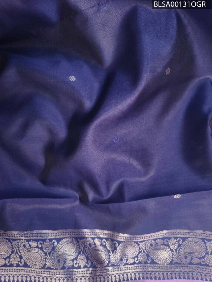 Elegant Purple Semi Soft Silk Saree with Intricate Silver Motifs and Rich Pallu - Image 2