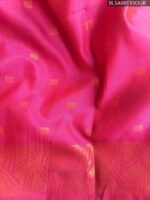 Blue and Pink Semi Soft Silk Saree with Golden Motifs and Rich Pallu - Image 2