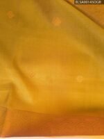 Peach and Olive Green Semi Soft Silk Saree with Floral Motifs and Elegant Border - Image 2