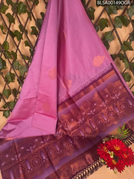 Elegant Pink and Purple Semi Soft Silk Saree with Rich Border and Beautiful Motifs