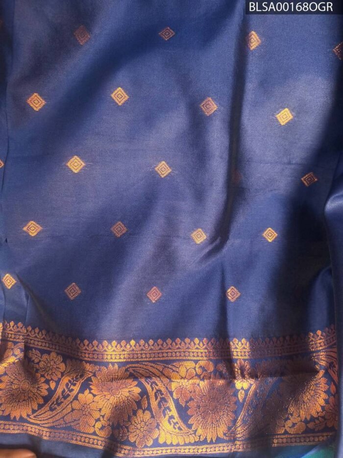 Turquoise and Purple Semi Soft Silk Saree with Rich Weaving and Beautiful Border Design - Image 2