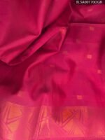 Rich Blue and Pink Semi Soft Silk Saree with Geometric Motifs and Beautiful Border - Image 2