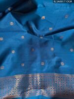 Elegant Tan and Blue Semi Soft Silk Saree with Intricate Motifs and Rich Pallu - Image 2