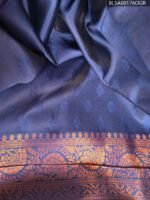 Vibrant Blue and Deep Purple Semi Soft Silk Saree with Intricate Motifs and Rich Pallu - Image 2