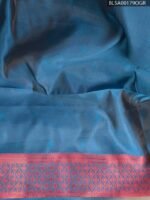 Elegant Semi Soft Silk Saree in Grey and Deep Maroon with Bold Geometric Patterns - Image 2