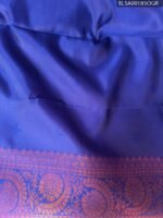 Vibrant Pink and Blue Designer Semi Soft Silk Saree - Image 2