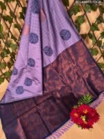 Elegant Purple and Navy Blue Semi Soft Silk Saree with Intricate Patterns and Rich Pallu