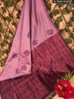 Elegant Purple and Pink Semi Soft Silk Saree with Floral Design and Rich Border