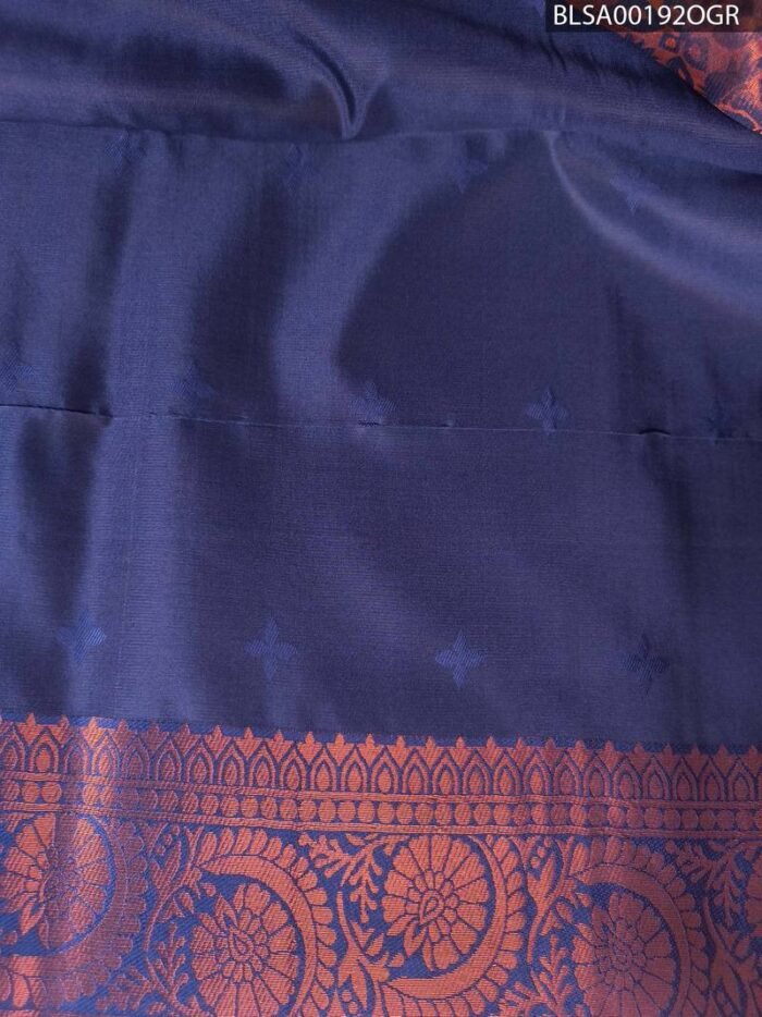 Beautiful Turquoise and Maroon Semi Soft Silk Saree with Floral Motifs and Rich Pallu - Image 2