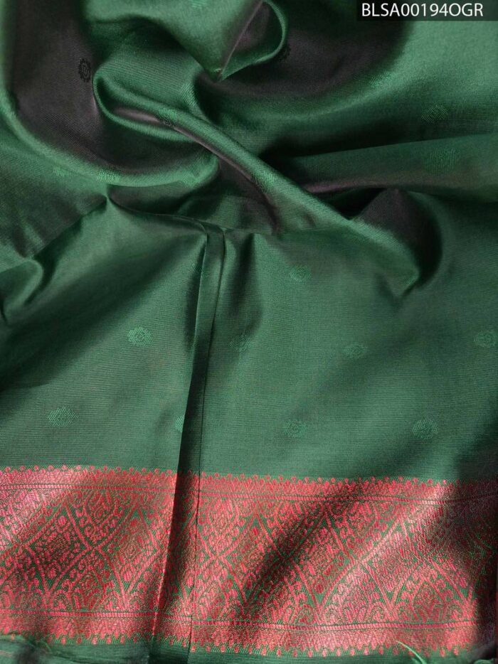 Premium Mint Green and Maroon Semi Soft Silk Saree with Intricate Motifs and Elegant Border - Image 2