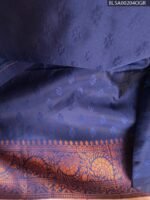 Premium Semi Soft Silk Blue and Grey Floral Pattern Saree with Rich Pallu and Border Design - Image 2