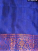 Refreshing Green and Deep Blue Semi Soft Silk Saree with Floral Motifs and Rich Pallu Design - Image 2