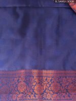 Elegant Lavender and Navy Blue Semi Soft Silk Saree with Intricate Floral Patterns - Image 2