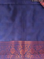 Elegant Purple and Navy Blue Semi Soft Silk Saree with Rich Floral Border - Image 2