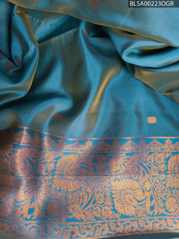 Elegant Blue Semi Soft Silk Saree with Intricate Motifs and Contrast Pallu Design - Image 2