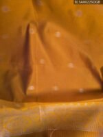 Teal and Gold Semi Soft Silk Saree with Floral Motifs and Contrast Pallu - Image 2