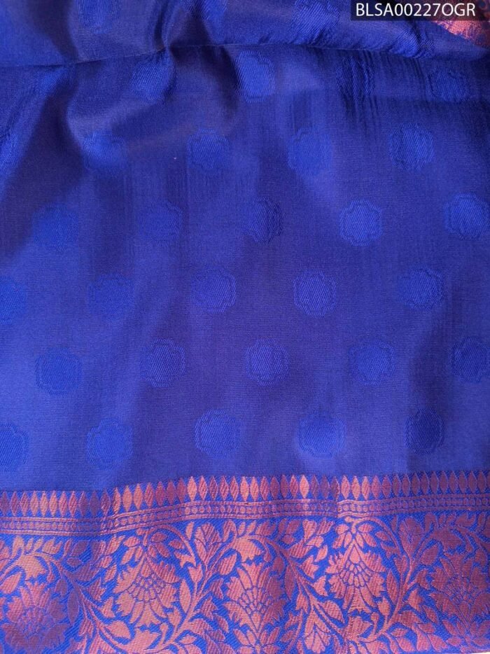 Vibrant Pink and Blue Semi Soft Silk Saree with Intricate Motifs and Rich Border - Image 2